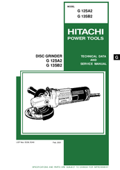 Hitachi G 13SB2 Technical Data And Service Manual