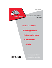 Lexmark 249X-200 series Service Manual