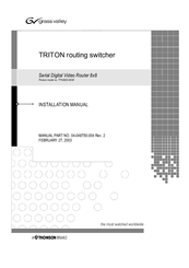 THOMSON TRITON TTN-BDS-0808 Installation Manual