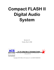 ACS CFSound-II User Manual