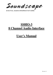 Soundscape SS8IO-3 User Manual