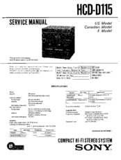 Sony HCD-D115 Service Manual