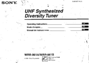 Sony WRR-861B Operating Instructions Manual