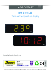 Bodet HMS LED 15 Installation Instructions Manual