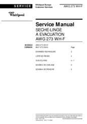 Whirlpool AWG 273 WH-F Service Manual