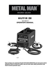 Metal Man MIG/Stick 200 Operating Instructions And Parts Manual