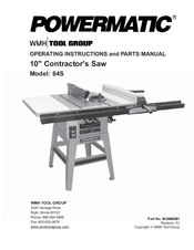 Powermatic 64S Operating Instructions And Parts Manual