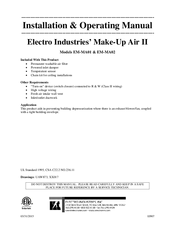 Electro Industries Make-Up Air II EM-MA01 Installation & Operating Manual