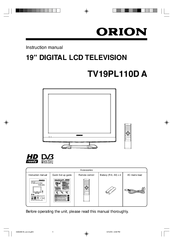 Orion TV19PL110D A Instruction Manual