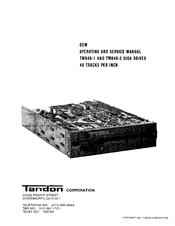 tandon TM848-1 Operating And Service Manual