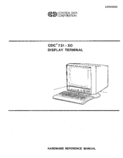 Control Data Corporation 721-XO Hardware Reference Manual