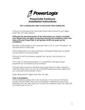 PowerLogix PowerCube Enclosure Installation Instructions Manual