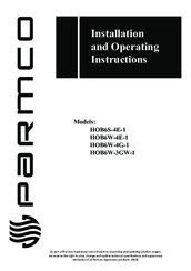 Parmco HOB6S-4E-1 Installation And Operating Instructions Manual