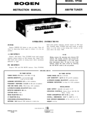 Bogen TP160 Instruction Manual