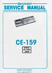 Sharp CE-159 Service Manual