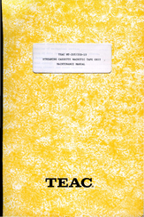 TEAC MT-20D-IO Maintenance Manual