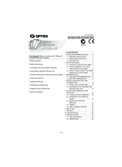 Optex HX-80NRAM Installation Instructions Manual