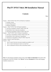 KWorld PlusTV DVB-T 380U Installation Manual
