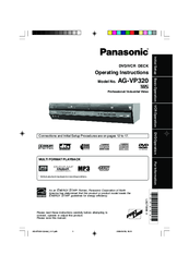 Panasonic AGVP320 - DVD/VCR DECK Operating Instructions Manual