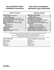 Whirlpool WED8500DC Installation Instructions Manual