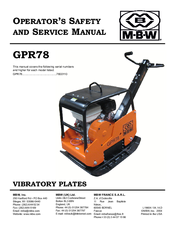 MBW GPR78D Operator's Safety And Service Manual