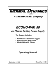 Thermal Dynamics Econo-Pak 50 Operating Manual