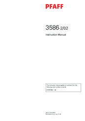 Pfaff 3586-2/02 Instruction Manual
