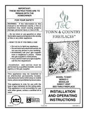 T&C TC36ST Installation And Operating Instructions Manual