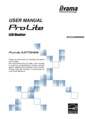 Iiyama ProLite X2775HDS User Manual
