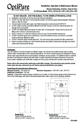 OptiPure QT-3 Installation, Operation & Maintenance Manual