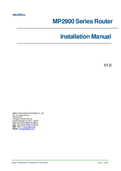 Maipu MP2900-04-AC Installation Manual