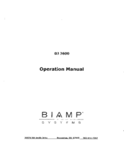 Biamp DJ 3600 Operation Manual