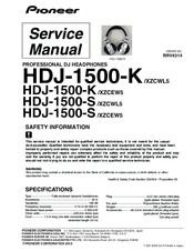Pioneer HDJ-1500-K Service Manual