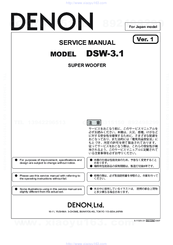 Denon DSW-3.1 Service Manual