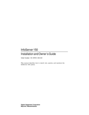 Digital Equipment InfoServer 150 Installation And Owner's Manual