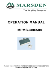 Marsden MPMS-500 Operation Manual