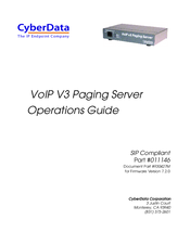 CyberData VoIP V3 Paging Server Operation Manual
