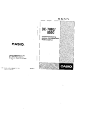 Casio DC-8500 Operation Manual