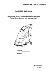 Semi-auto scrubbers Owner's Manual