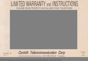 Corinth Telecommunication 554 Instruction Manual
