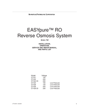 Barnstead|Thermolyne EASYpure D7429-33 Installation, Operation & Service Parts Manual