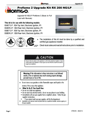 Montigo Proflame 2 Upgrade Kit RX 200 LP Installation Manual