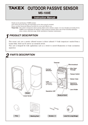 Takex MS-100E Instruction Manual