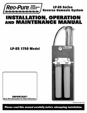 Reo-Pure LP-ES 1750 Installation, Operation And Maintenance Manual