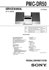 Sony PMC-DR50 Service Manual