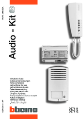 Bticino 367112 Instructions For Use Manual