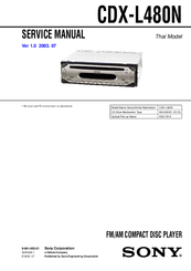 Sony CDX-L480N Service Manual