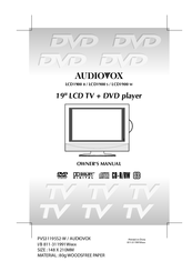 Audiovox LCD1900 B Owner's Manual
