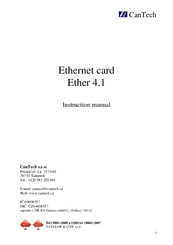CanTech Ether 4.1 Instruction Manual