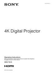 Sony SRXT615 Operating Instructions Manual